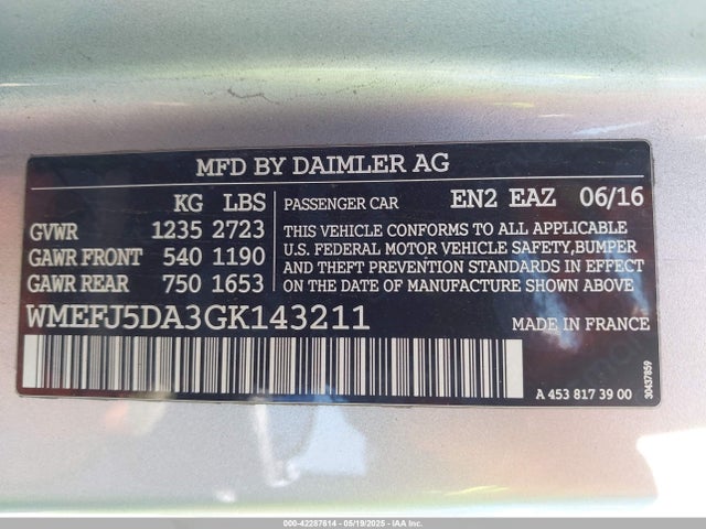 Smart Fortwo 2016 WMEFJ5DA3GK143211 Image 9