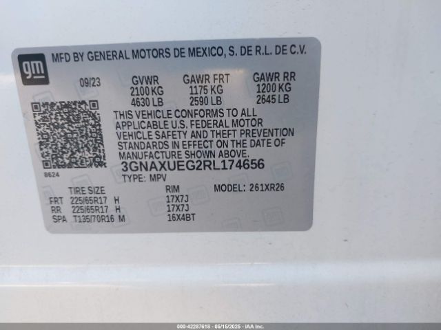 3GNAXUEG2RL174656 Chevrolet Equinox Awd Lt