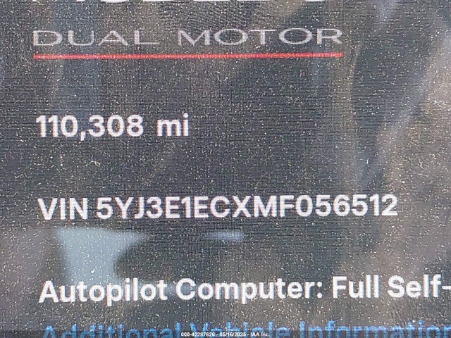 2021 TESLA MODEL 3 5YJ3E1ECXMF056512 Photo 8