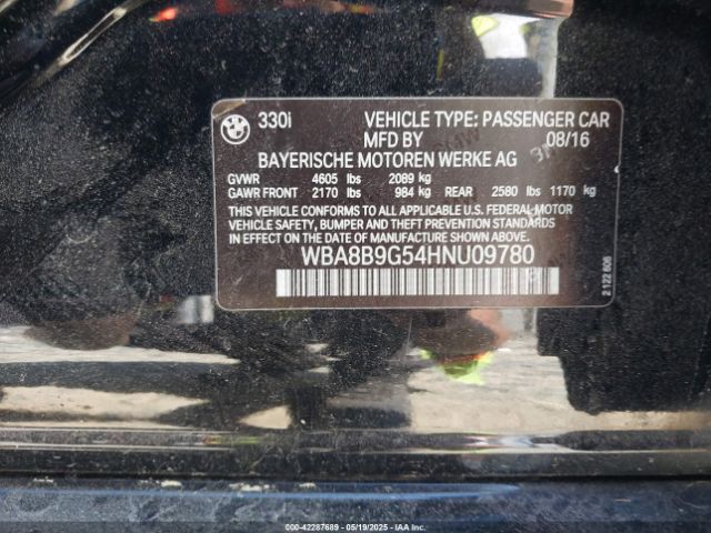WBA8B9G54HNU09780 BMW 330I