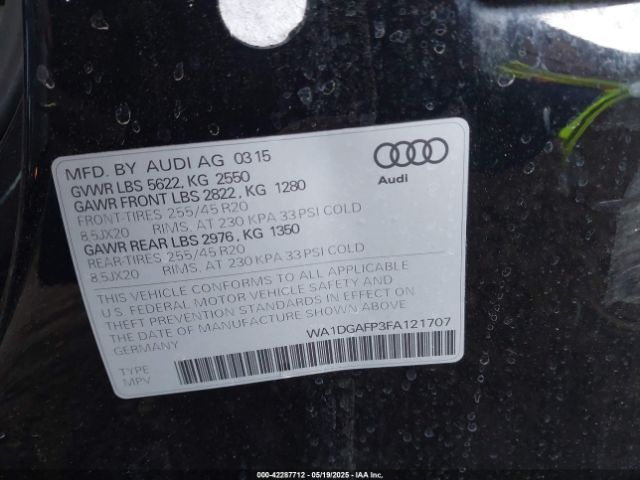 WA1DGAFP3FA121707 Audi Q5 3.0t Premium Plus