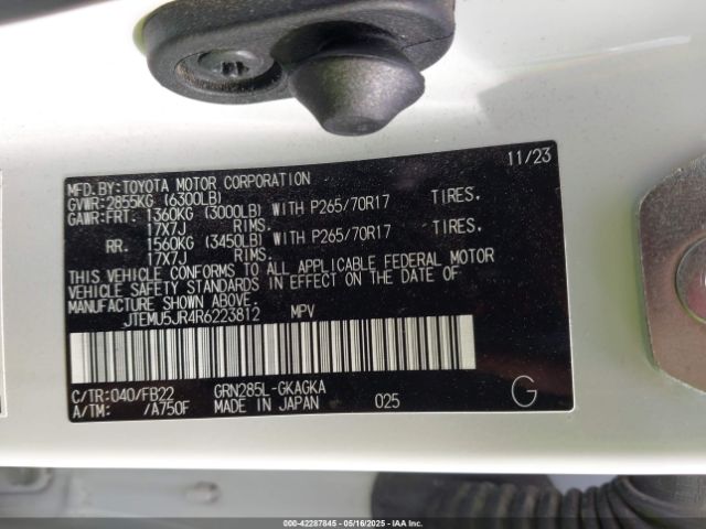JTEMU5JR4R6223812 Toyota 4RUNNER SR5