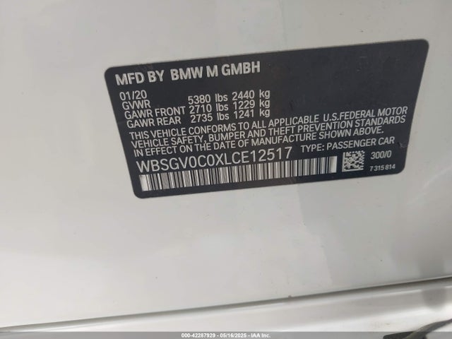WBSGV0C0XLCE12517 BMW 2020