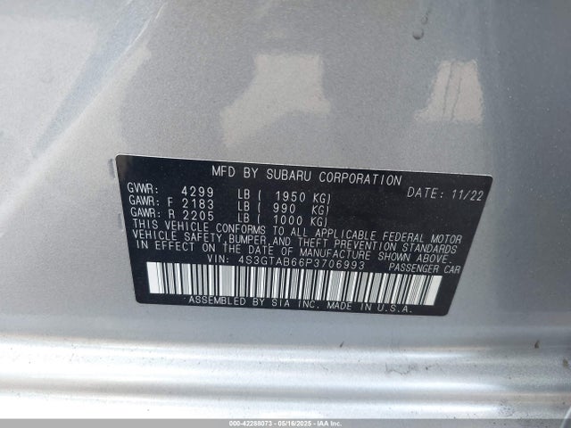 Subaru na 2023 4S3GTAB66P3706993 Image 9