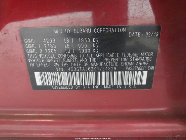 4S3GTAJ62K1731329 Subaru Impreza 2.0i Sport