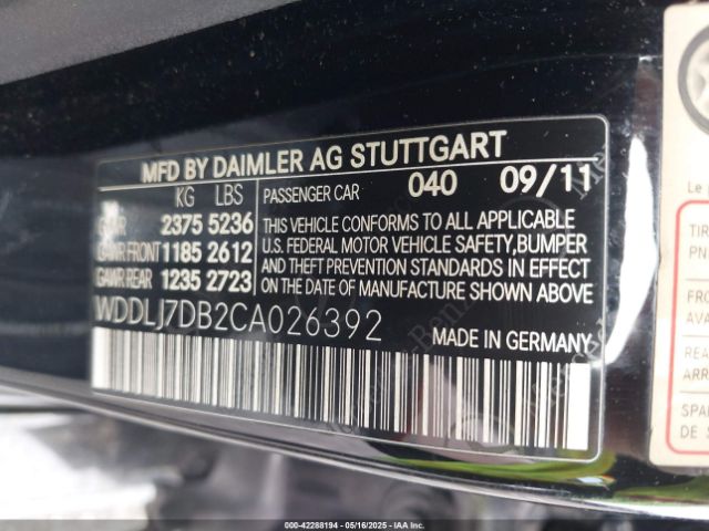 2012 MERCEDES-BENZ CLS 550 WDDLJ7DB2CA026392 Photo 8