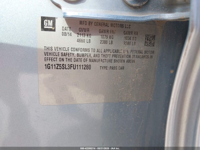 1G11Z5SL3FU111280 Chevrolet IMPALA LS