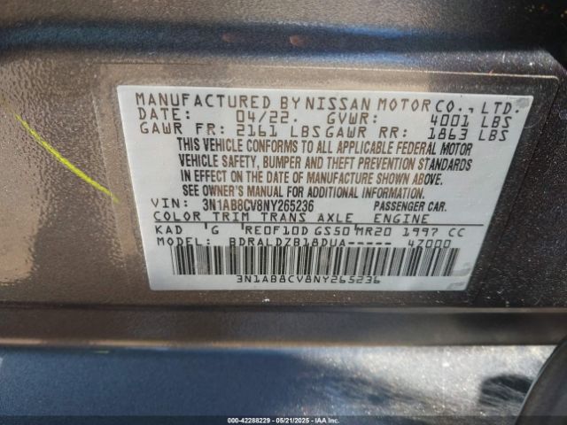 2022 NISSAN SENTRA 3N1AB8CV8NY265236 Photo 8
