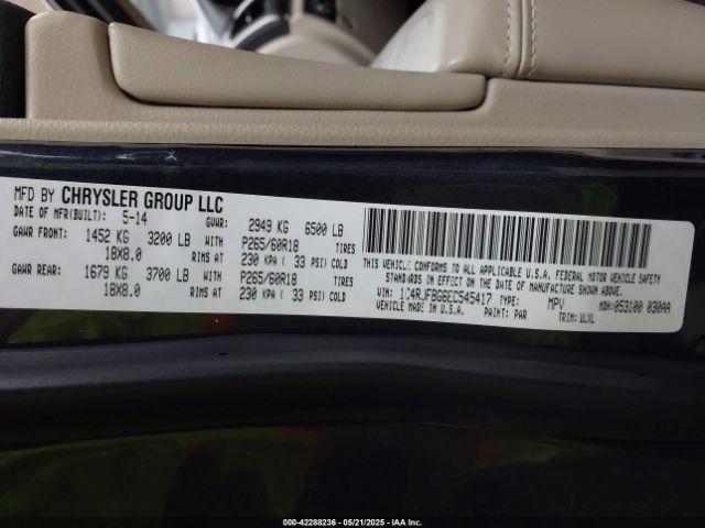1C4RJFBG6EC545417 Jeep Grand Cherokee Limited