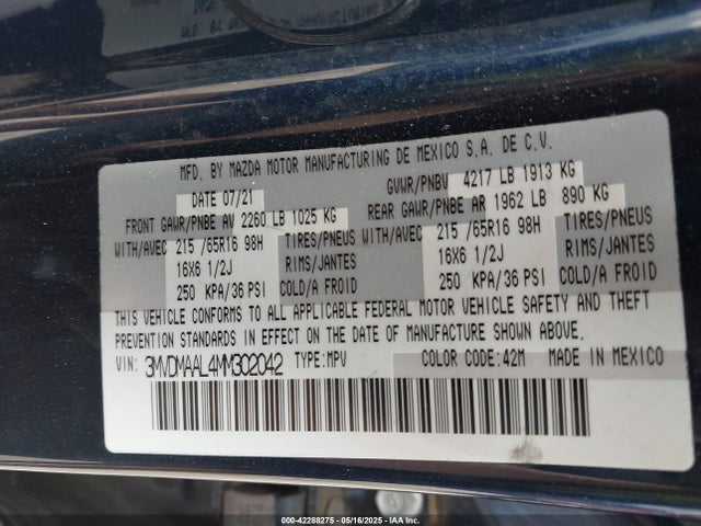 3MVDMAAL4MM302042 Mazda py