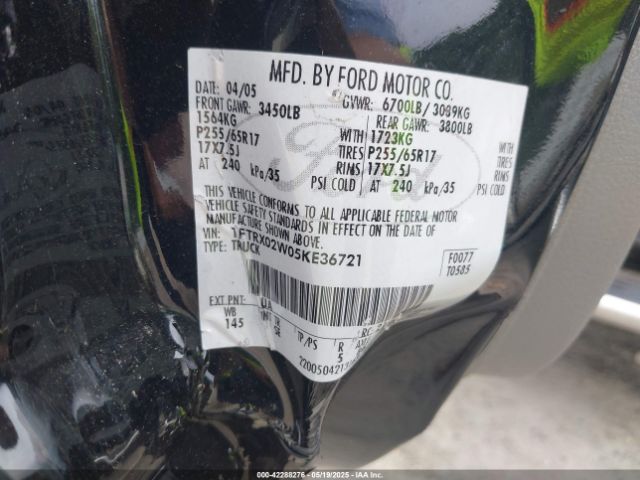 2005 FORD F-150 1FTRX02W05KE36721 Photo 8