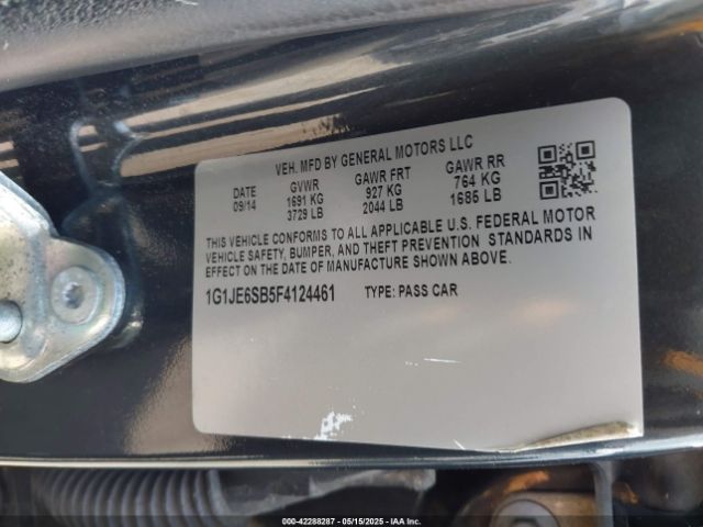 1G1JE6SB5F4124461 Chevrolet Sonic Ltz Auto