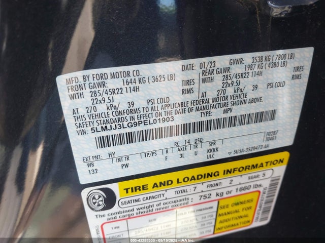 5LMJJ3LG9PEL01903 Lincoln gtdi