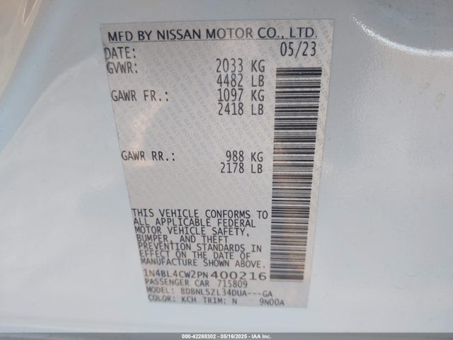 Nissan Altima Sr Intelligent Awd 2023 1N4BL4CW2PN400216 Image 9