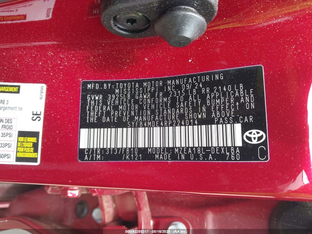 5YFB4MDE4RP224014 Toyota m20a-fks