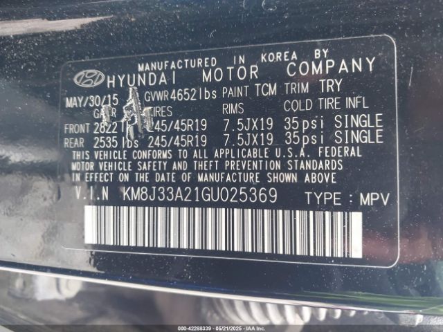 KM8J33A21GU025369 Hyundai Tucson Limited