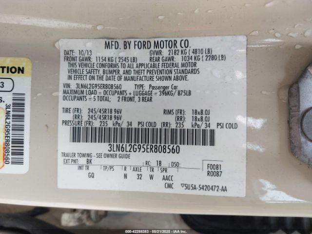 3LN6L2G95ER808560 Lincoln MKZ
