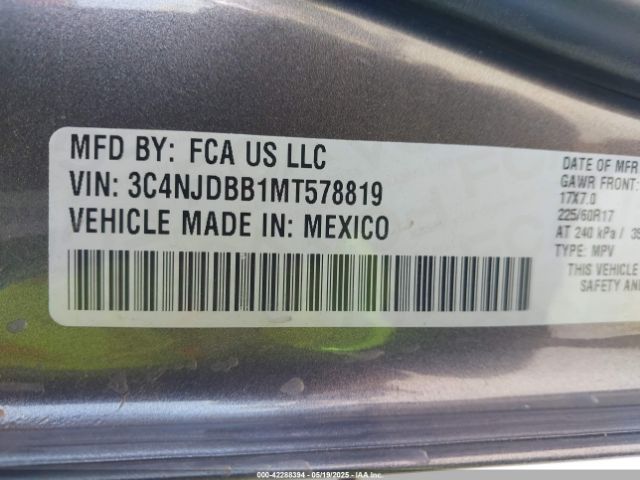3C4NJDBB1MT578819 Jeep Compass