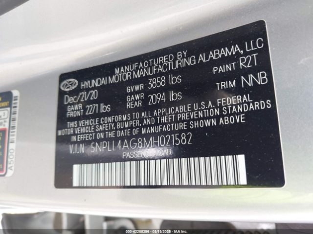 2021 HYUNDAI ELANTRA 5NPLL4AG8MH021582 Photo 8