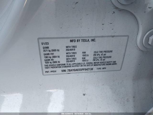 2023 TESLA MODEL Y 7SAYGAEE5PF642138 Photo 8