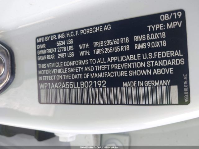 2020 PORSCHE MACAN WP1AA2A55LLB02192 Photo 8