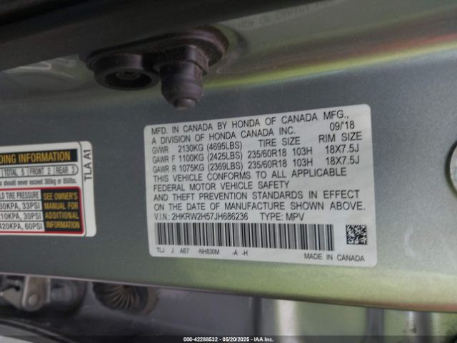 2018 HONDA CR-V 2HKRW2H57JH686236 Photo 8