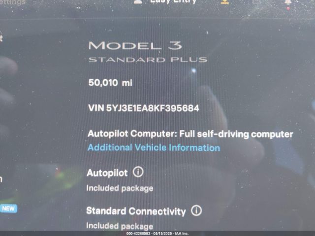5YJ3E1EA8KF395684 Tesla MODEL 3