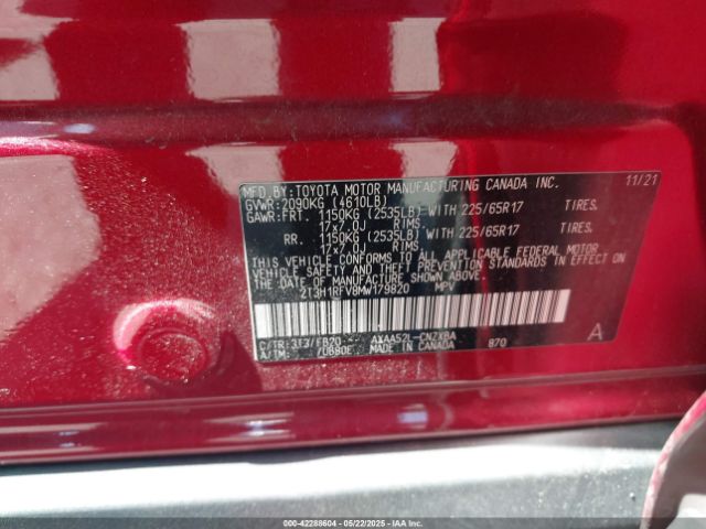 2T3H1RFV8MW179820 Toyota RAV4 LE