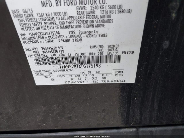 1FAHP2KTXFG175198 Ford 2015