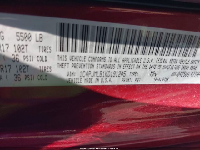 2019 JEEP CHEROKEE 1C4PJMLB1KD191245 Photo 8