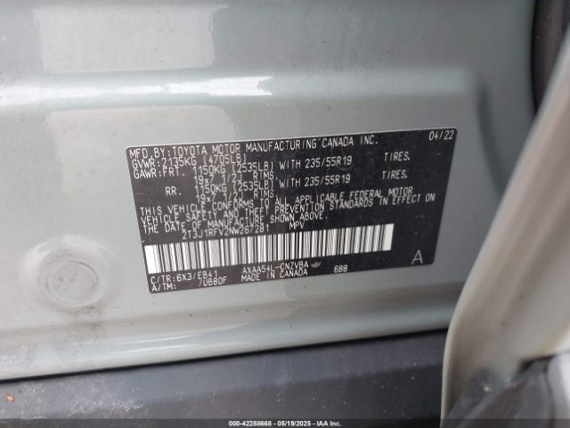 2T3J1RFV2NW267281 Toyota Rav4 Adventure