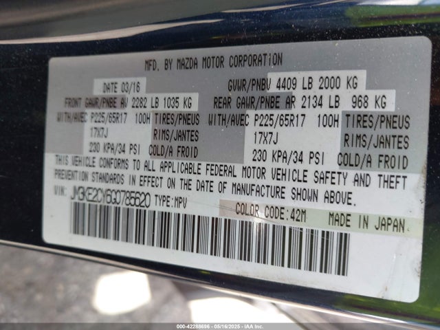 Mazda py 2016 JM3KE2CY6G0785620 Image 9