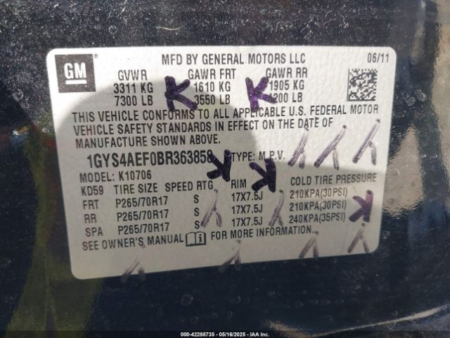 2011 CADILLAC ESCALADE 1GYS4AEF0BR363858 Photo 8