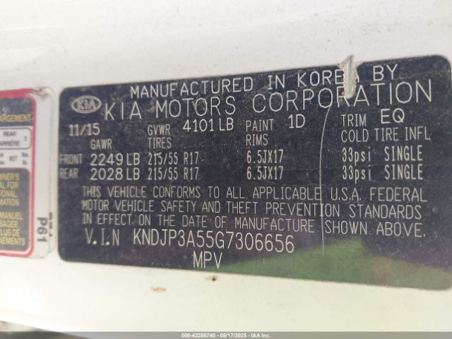 KNDJP3A55G7306656 KIA SOUL +