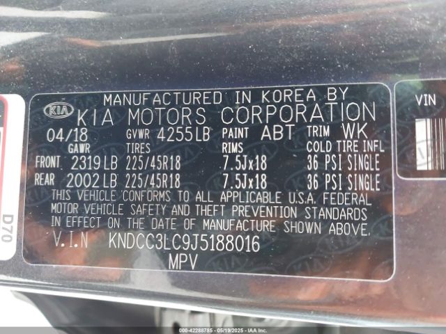 2018 KIA NIRO KNDCC3LC9J5188016 Photo 8