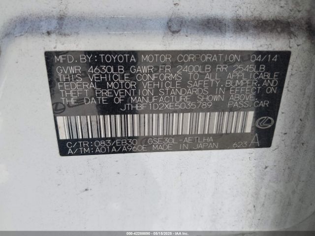JTHBF1D2XE5035789 Lexus IS 250