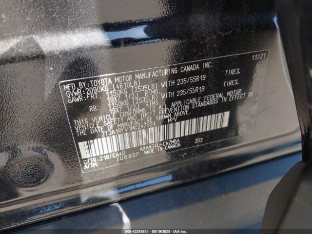 2T3A1RFV1MC247524 Toyota Rav4 Xle Premium