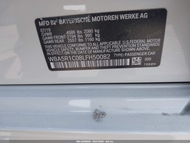 2020 BMW 330I WBA5R1C08LFH50082 Photo 8