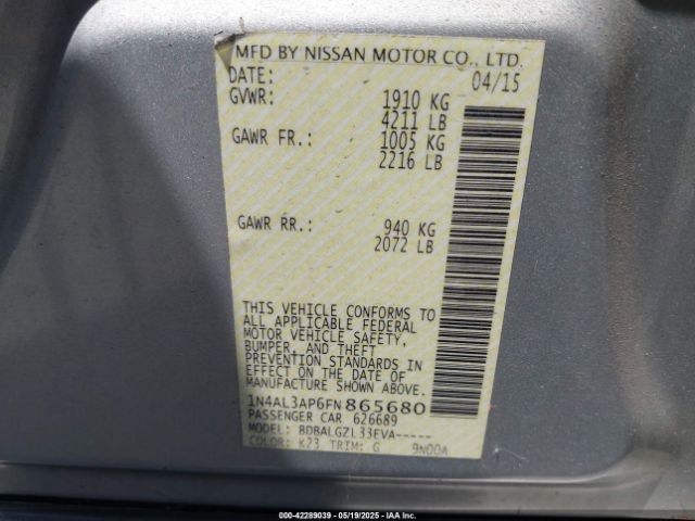 1N4AL3AP6FN865680 Nissan 2015