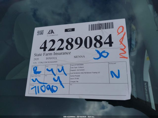 5TDKZ3DC0LS044909 Toyota SIENNA LE