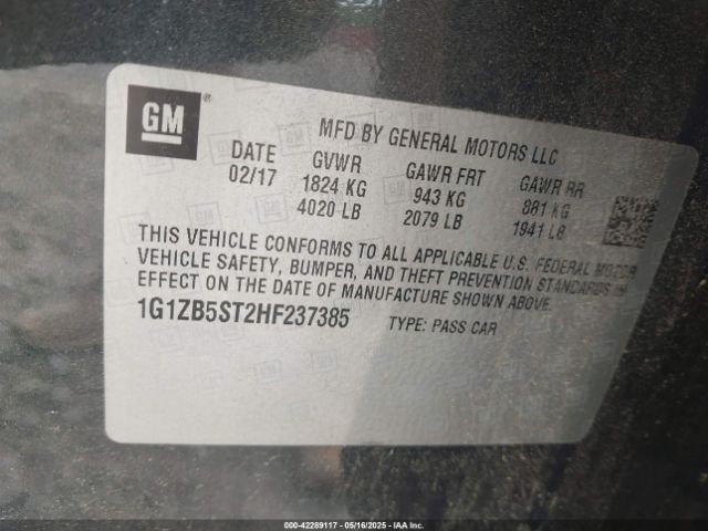 1G1ZB5ST2HF237385 Chevrolet MALIBU LS