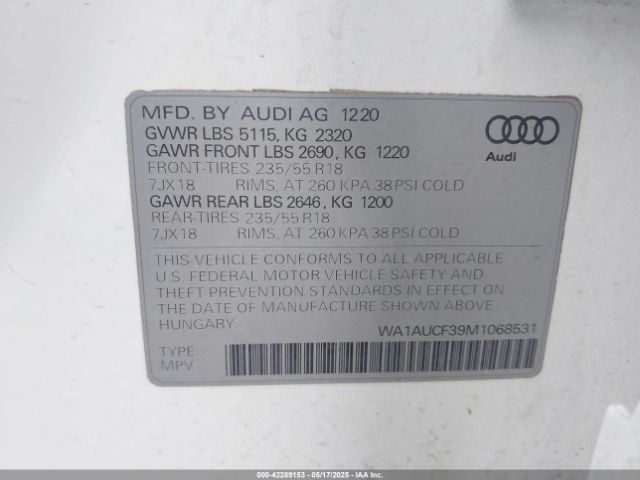 2021 AUDI Q3 WA1AUCF39M1068531 Photo 8