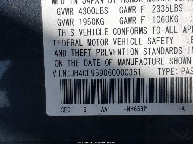 2006 ACURA TSX JH4CL95906C000361 Photo 8