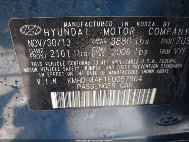 KMHDH4AE1EU057864 Hyundai Elantra Limited
