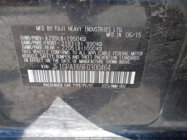 JF1GPAT69FG300464 Subaru Impreza 2.0i Sport Premium