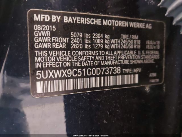 2016 BMW X3 5UXWX9C51G0D73738 Photo 8