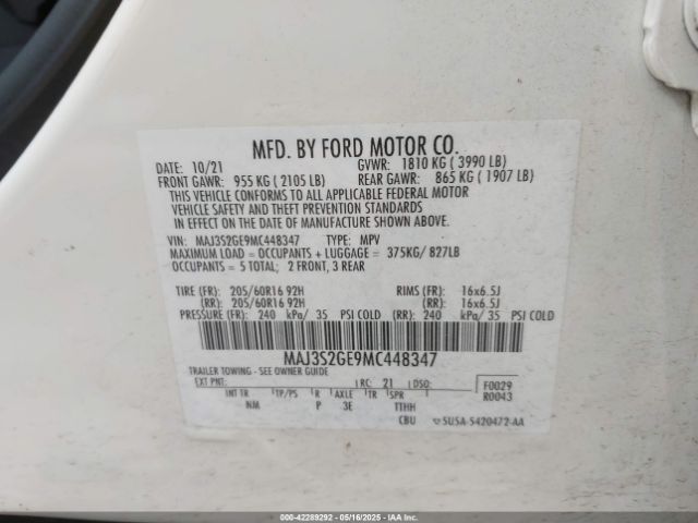 2021 FORD ECOSPORT MAJ3S2GE9MC448347 Photo 8