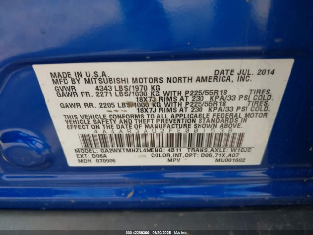 2015 MITSUBISHI OUTLANDER SPORT 4A4AR3AU2FE001538 Photo 8