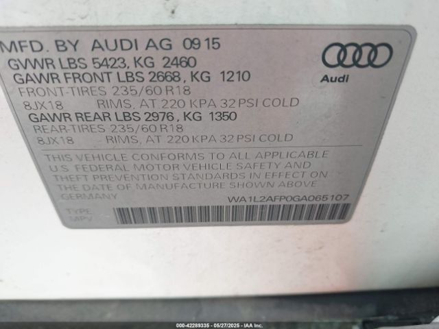 2016 AUDI Q5 WA1L2AFP0GA065107 Photo 8