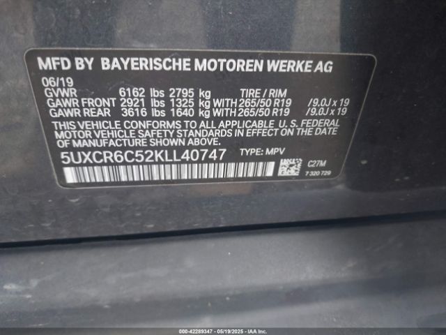 2019 BMW X5 5UXCR6C52KLL40747 Photo 8